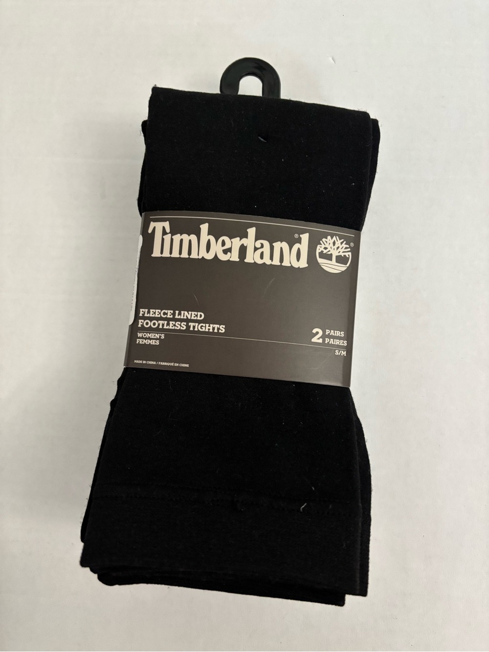 2 pk Timberland Fleece Lined Footless Tights Women's S/M